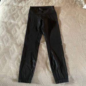 LULULEMON Black Foil Wunder Under High-Rise 25" Tight 4